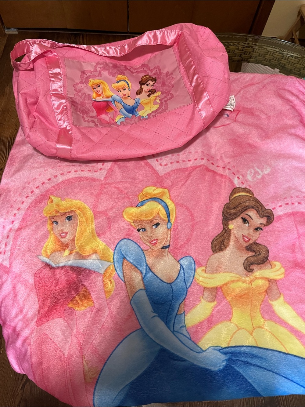 Vintage Disney Princess Kids Slumber/Sleeping Bag and Duffel Bag Set